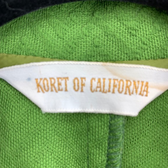 Koret of California Vintage 70s Kelly Green Chevron Knit Blazer Jacket Small - Picture 3 of 7